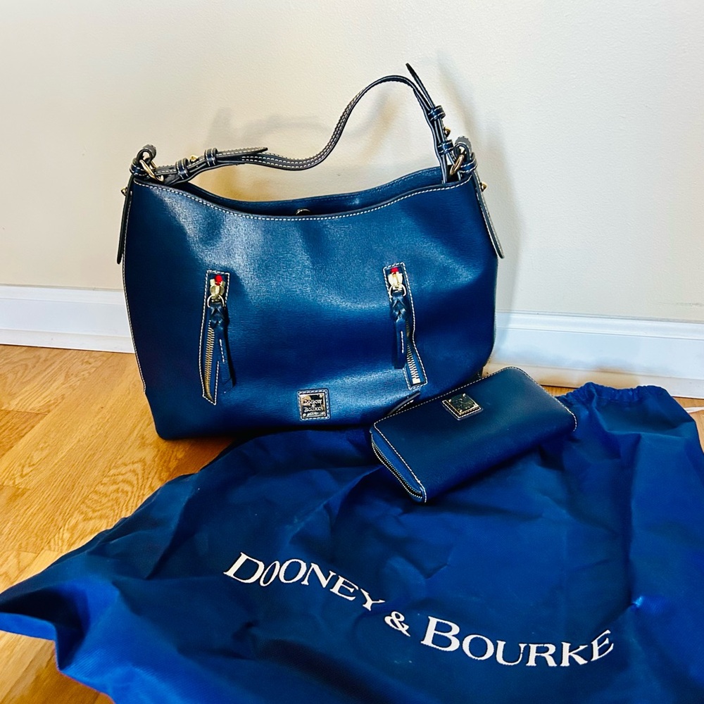 Dooney & Bourke Navy Shoulder Bag with Wallet